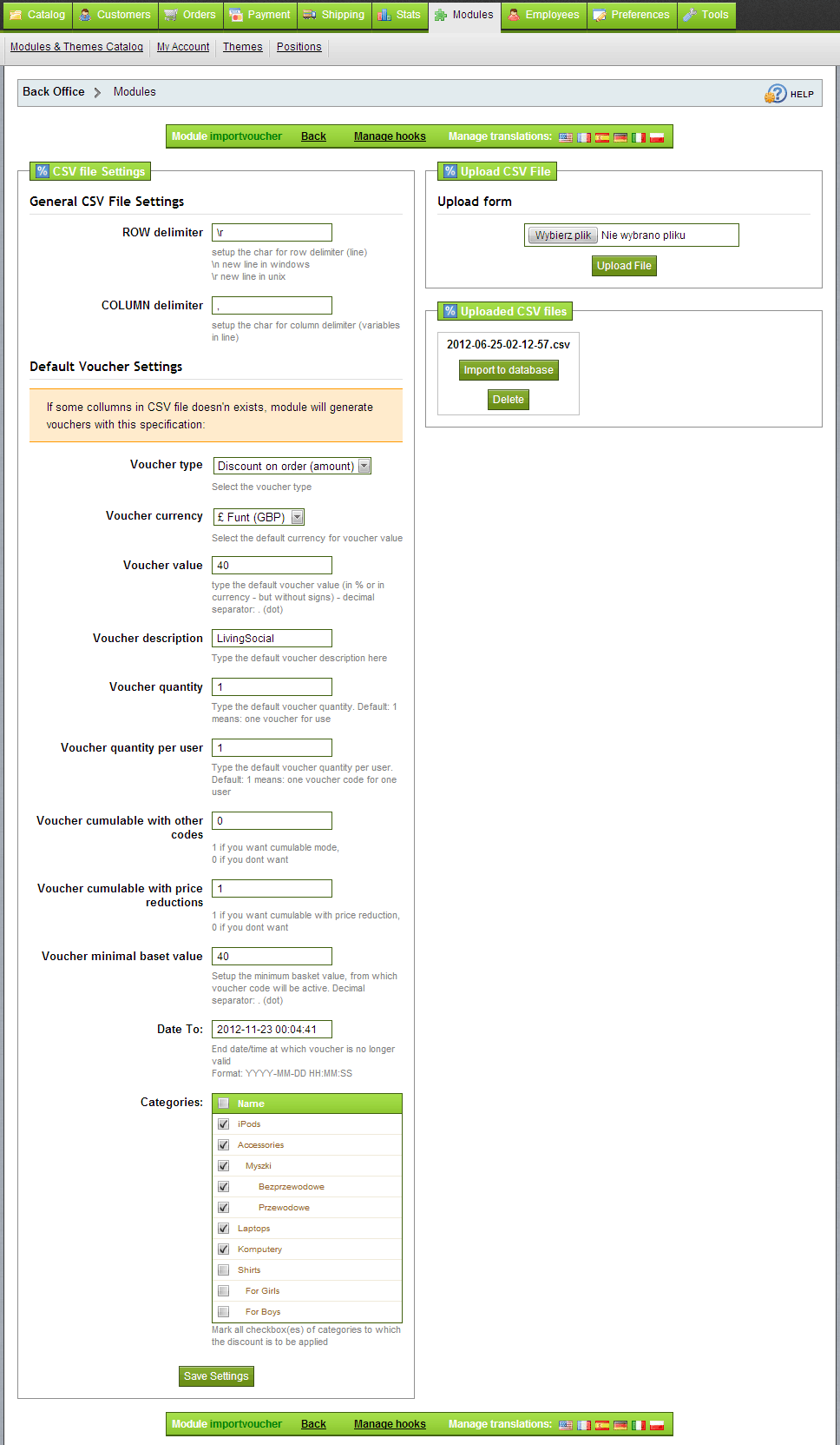 Zdjęcie 12: Import bonów z pliku CSV