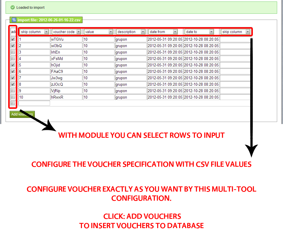 Zdjęcie 9: Import bonów z pliku CSV