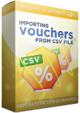 PrestaShop Import voucher from CSV This module is a multi-tool for importing voucher codes from CSV file into Prestashop database. Save...