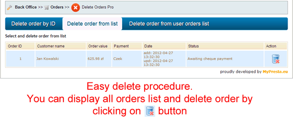Foto 8: Eliminar Pedidos Pro