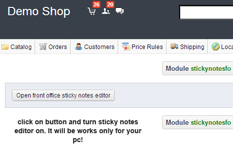 Foto 11: Aagregar notas adhesivas a la oficina principal de la tienda