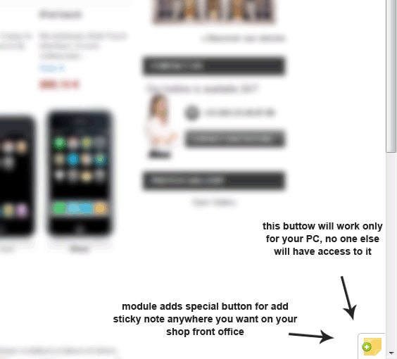 Foto 10: Aagregar notas adhesivas a la oficina principal de la tienda