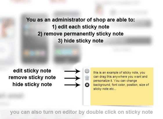 Foto 8: Aagregar notas adhesivas a la oficina principal de la tienda