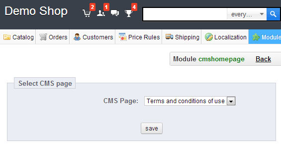 Image 1: CMS on homepage