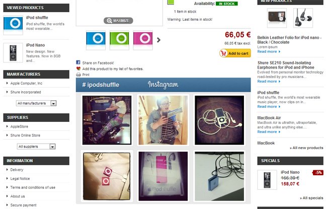 Photo 10: Flux Instagram produits