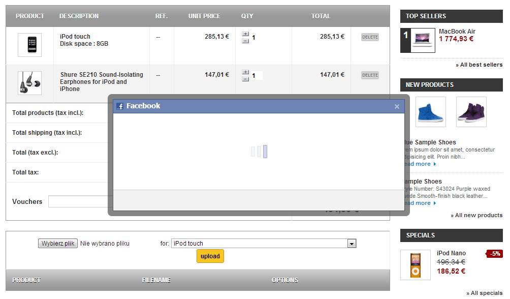 Zdjęcie 14: Facebook Cart Share + kod rabatowy
