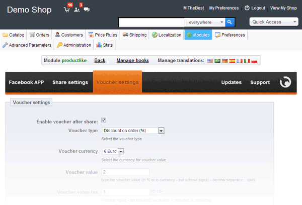 Foto 17: Compartir productos en Facebook + código de descuento