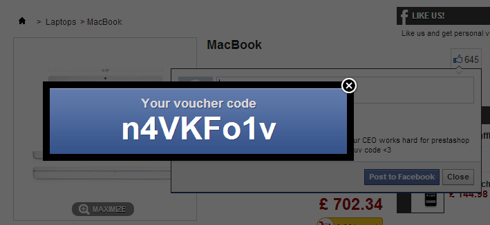 Foto 4: Facebook Like voucher code