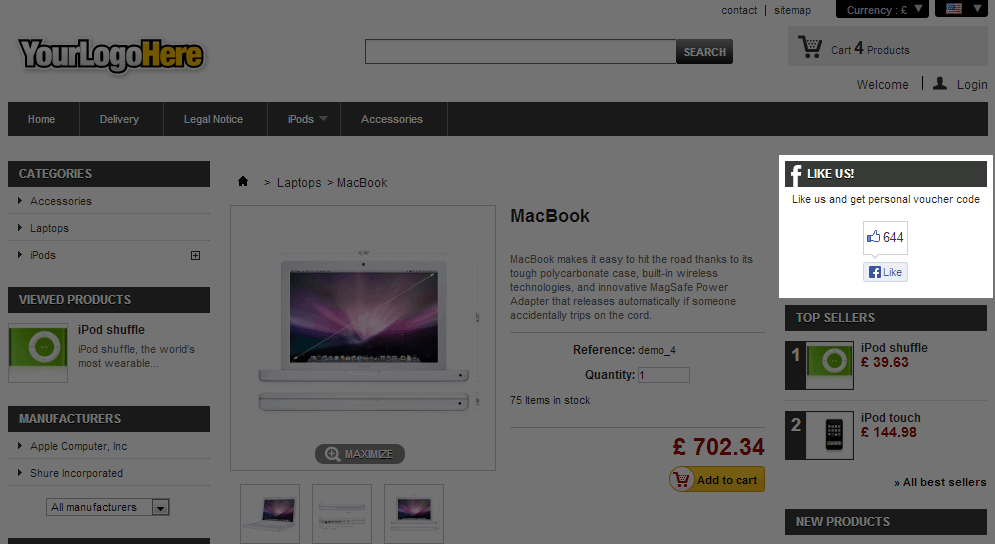 Foto 6: Facebook Like voucher code