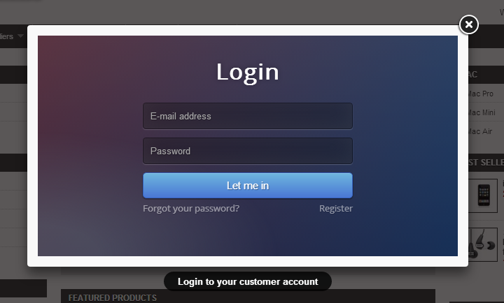 Zdjęcie 10: Logowanie PopUp