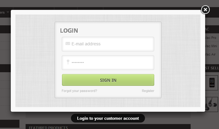 Zdjęcie 9: Logowanie PopUp