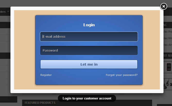 Zdjęcie 7: Logowanie PopUp