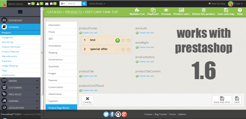 Foto 6: Bloques de contenido de la página del producto