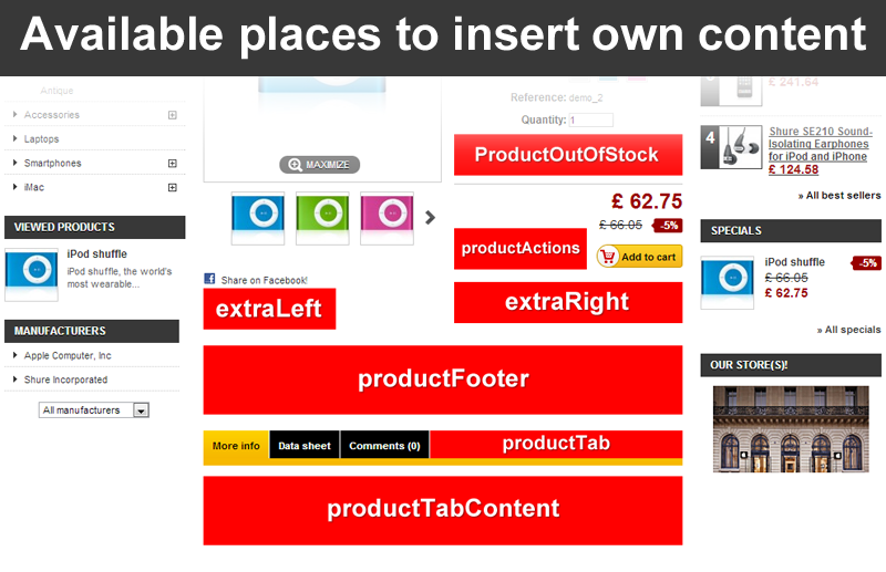 Foto 7: Bloques de contenido de la página del producto