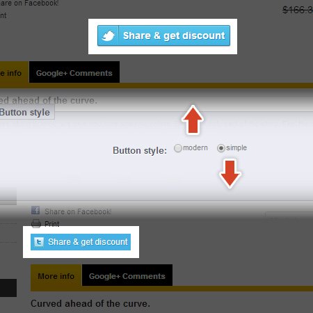 Foto 6: Compartir producto en Twitter + código de voucher