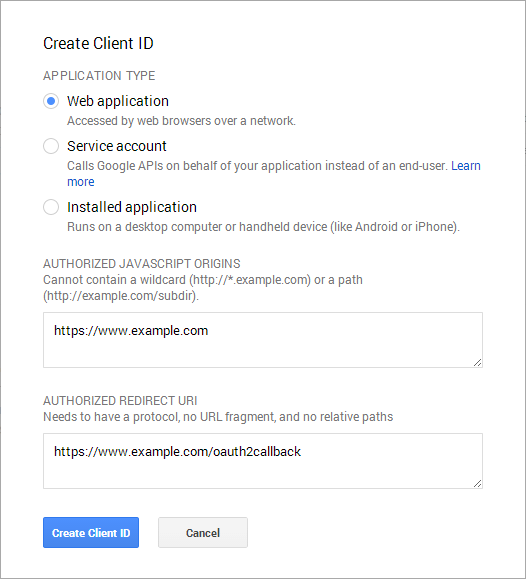 google client id prestashop 1.6