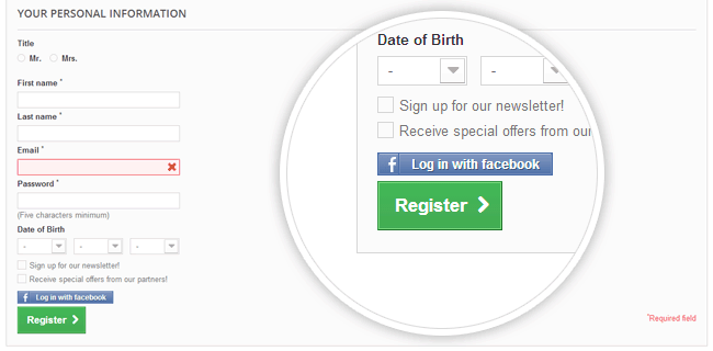 Foto 7: Login com Facebook