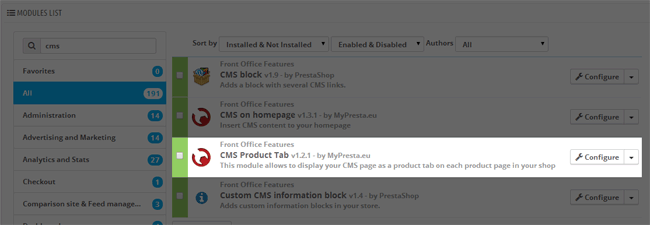 Image 5: Product page CMS tab