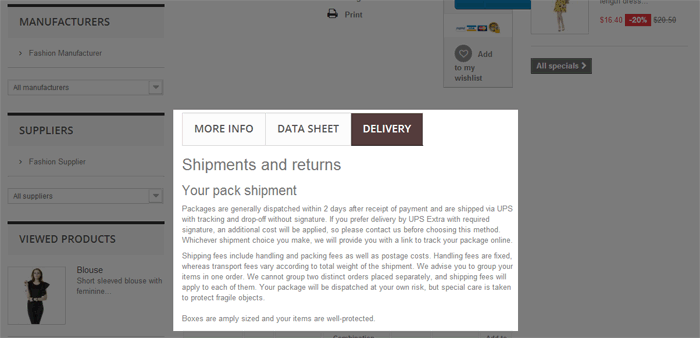 Image 2: Product page CMS tab