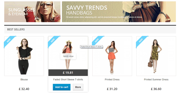 Foto 1: Mais Vendidos na Página Inicial