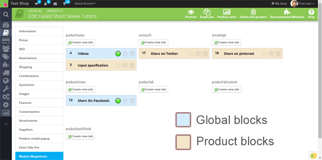 Foto 5: Bloques de contenido de la página del producto