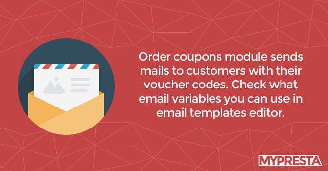 order coupons module mail variables