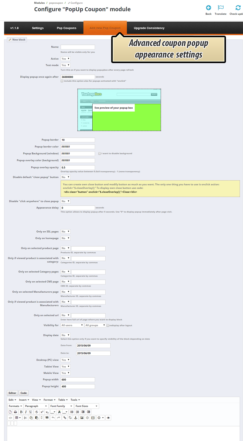 Foto 7: Responsive Popup Gutscheine