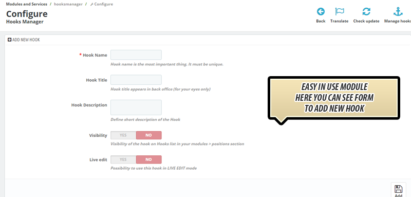 Foto 2: Hooks Manager