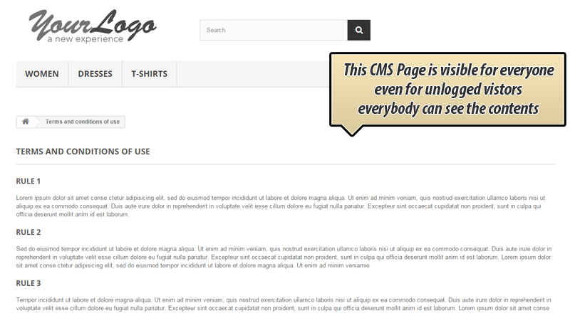 Foto 2: Páginas CMS Apenas para Logados