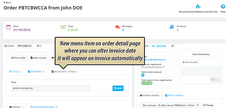 Zdjęcie 3: Zmiana daty na fakturze