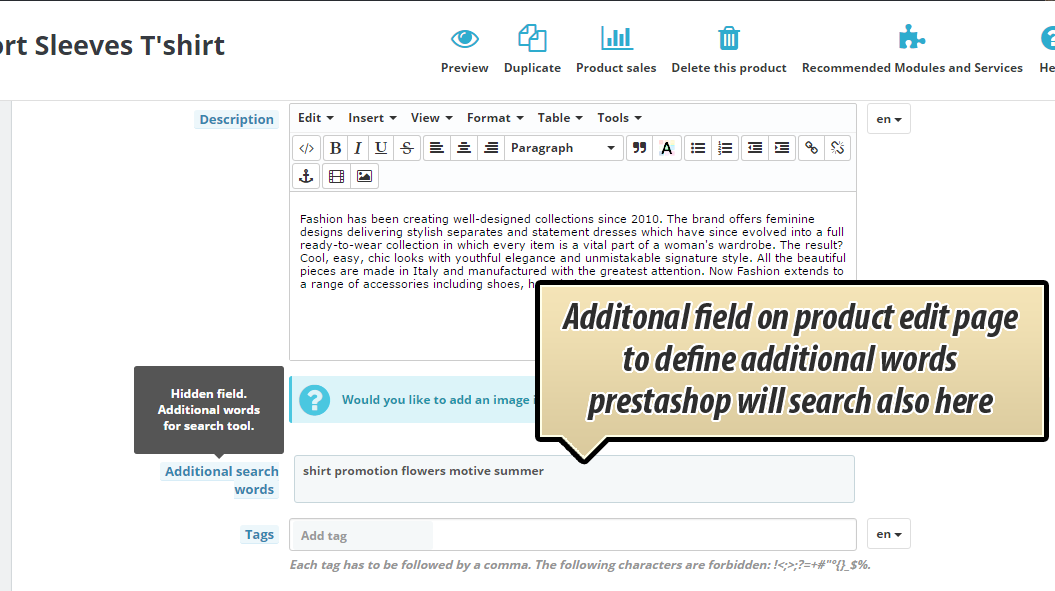 Suche in benutzerdefiniertem Produktfeld