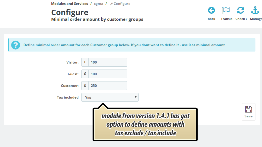 Image 3: Minimum order value by customer group