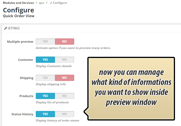 Foto 11: Detalles del pedido de vista previa rápida
