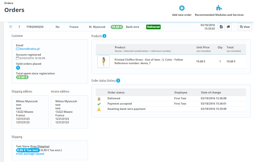 Foto 10: Detalles del pedido de vista previa rápida