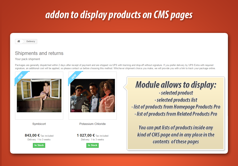 Foto 7: Productos en páginas CMS