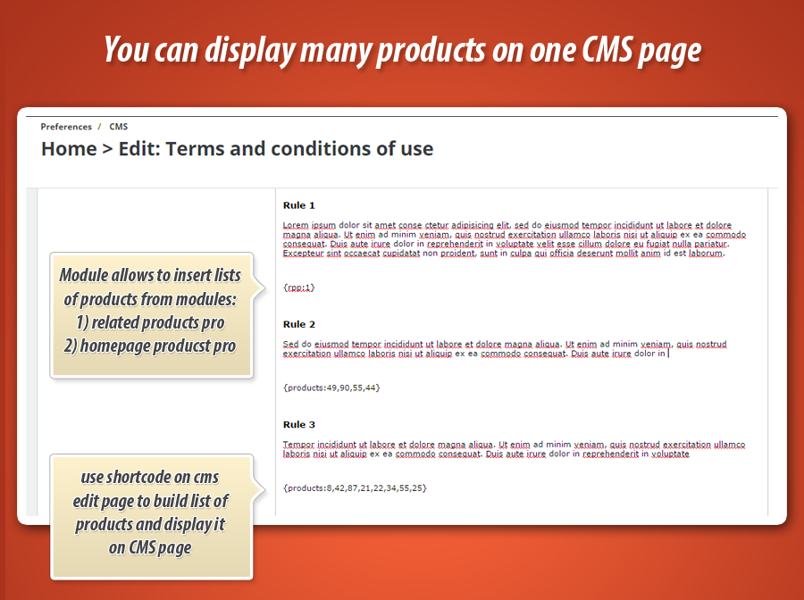 Foto 5: Productos en páginas CMS
