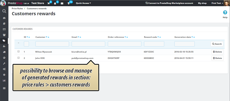 Image 9: Rewards - Voucher codes after orders