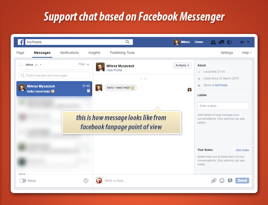 Image 4: Facebook Messenger chat