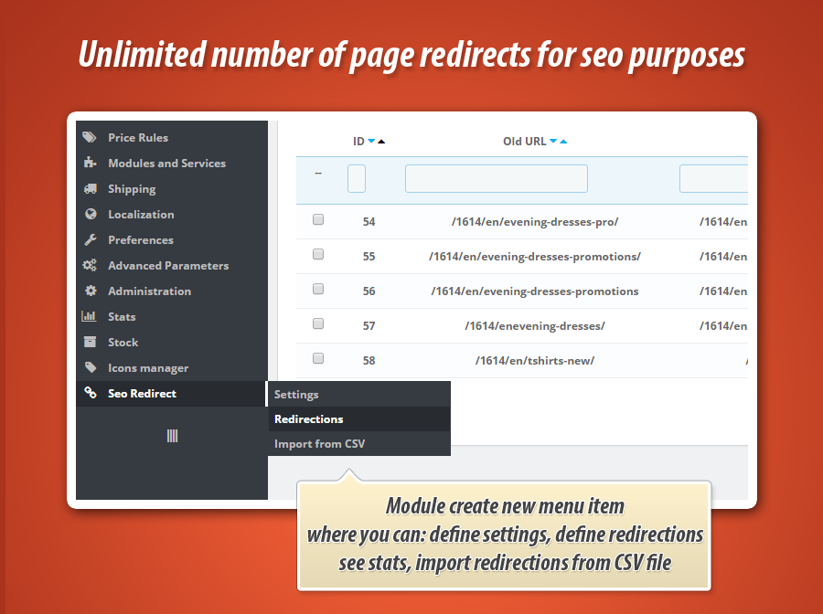 Q&A: How to configure seo redirect module ?