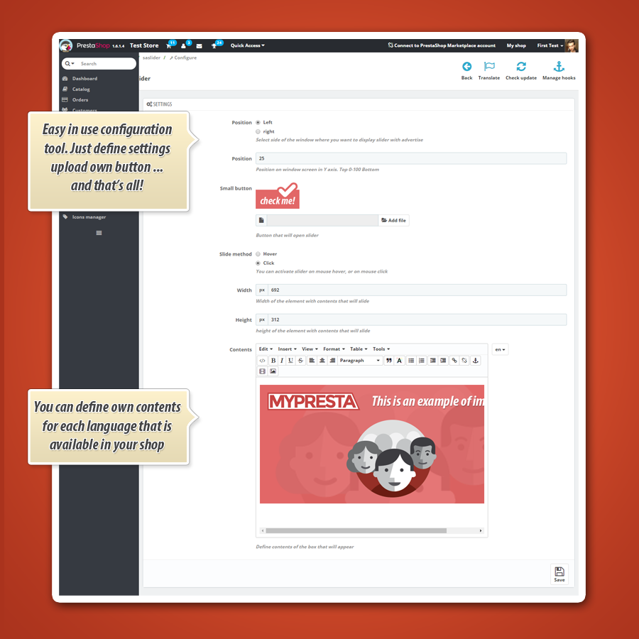 Image 1: Custom contents slider