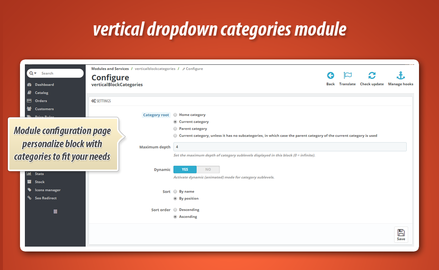 Foto 2: Verticaal dropdown categorieën menu
