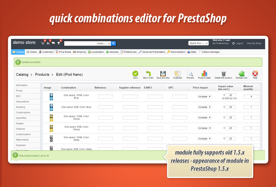 Zdjęcie 11: Masowa edycja kombinacji