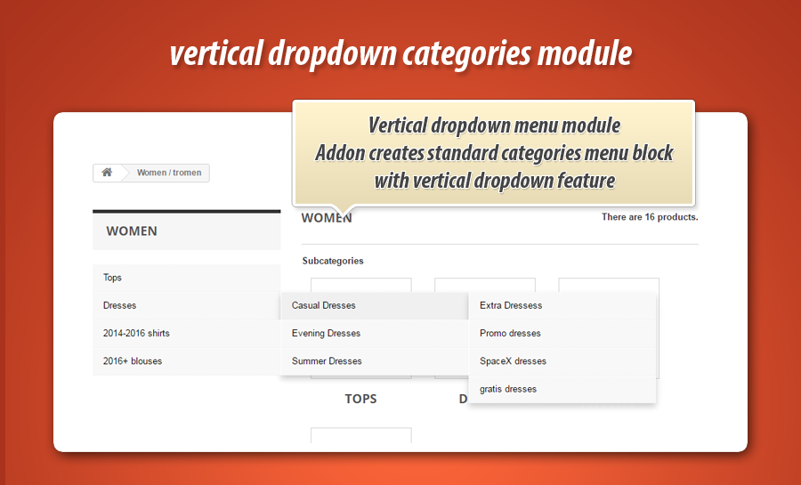 Foto 4: Verticaal dropdown categorieën menu