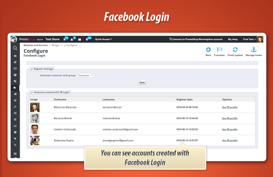 Foto 4: Login com Facebook