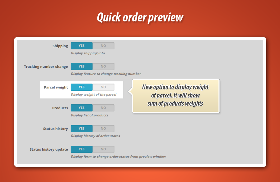 Foto 5: Detalles del pedido de vista previa rápida