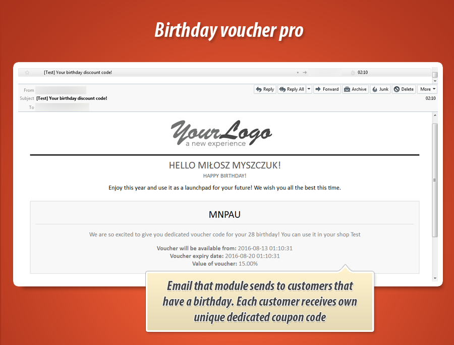 Foto 4: Código de cupón para cumpleaños