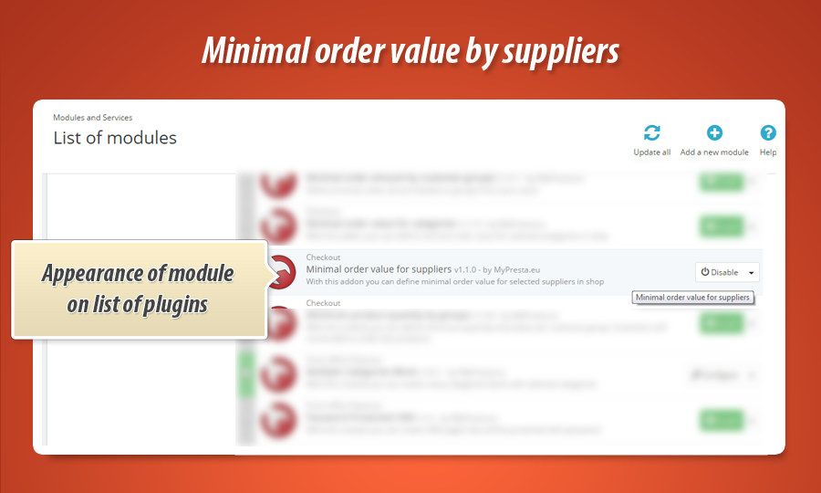 Foto 5: Valor de pedido mínimo por proveedor