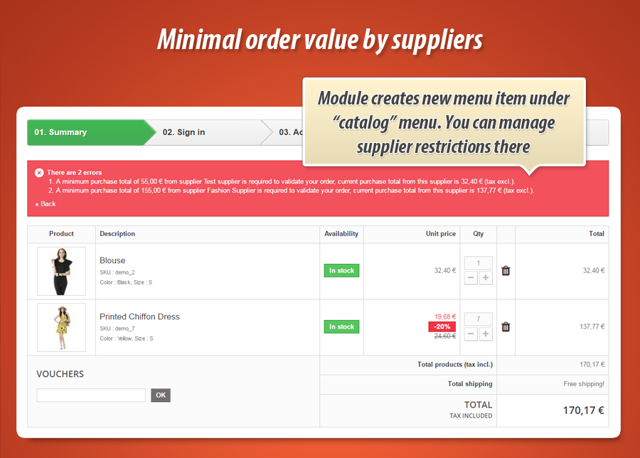 Foto 2: Valor de pedido mínimo por proveedor