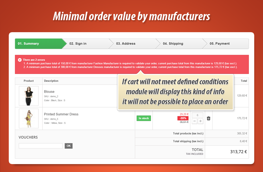 Image 1: Minimal order value by manufacturer