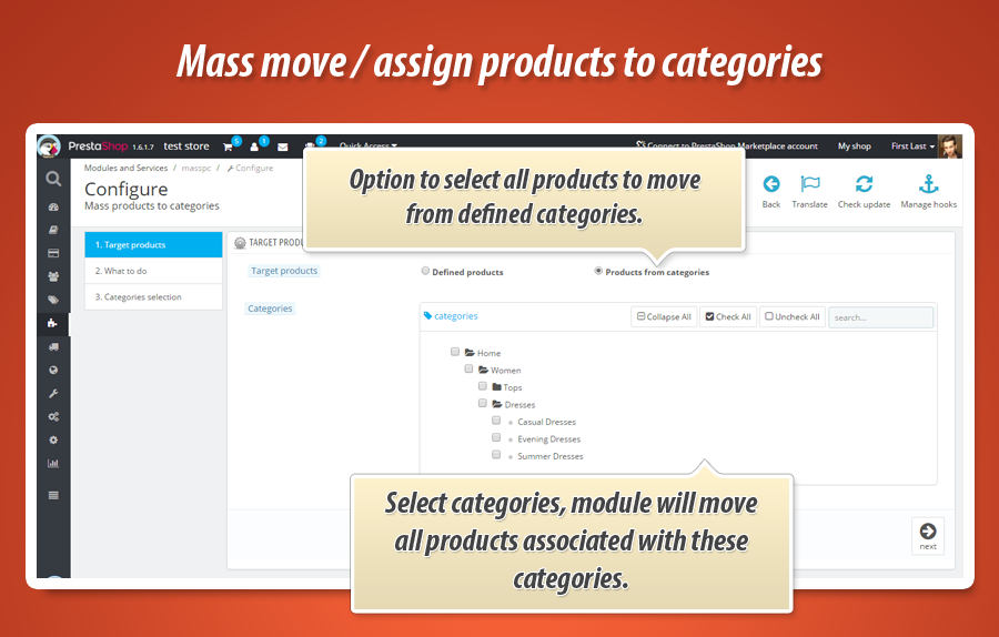Foto 7: Mover / Atribuir Produtos a Categorias em Massa